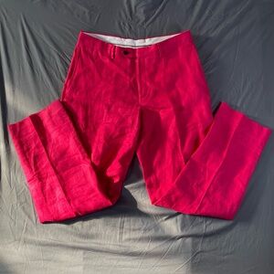 Paul Fredrick 100% Linen Pants Men's Size 34 Classic Fit Pink Preppy Formal